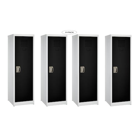 Adiroffice 15 in W, 15 in D, 48 in H, Steel ADI629-01-BLK-PKG-4